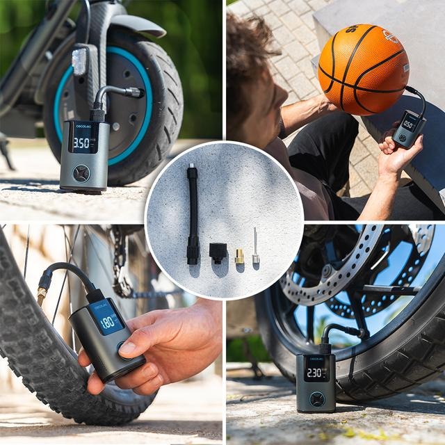Mini Air max Inflador eléctrico compacto para bicicleta, moto, coche, patinetes y balones.